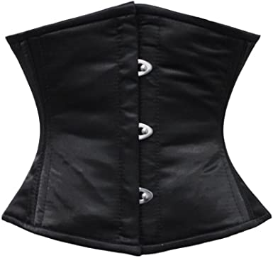 Aguilera Black Satin Steel Boned Underbust Corset