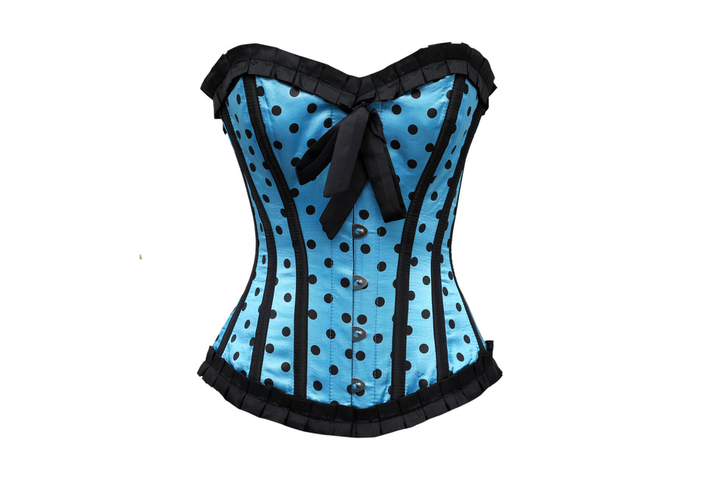 LILY TURQUOISE SATIN ON BLK POLKA DOT LILY TURQUOISE SATIN ON BLK POLKA DOT