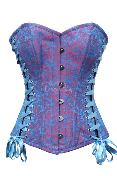Delish Turquoise Brocade Steampunk Overbust Corset