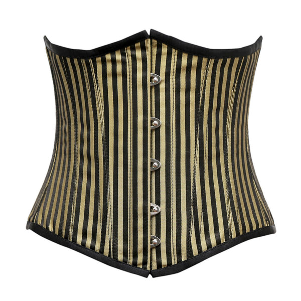 Delort Black Gold Brocade Underbust Corset