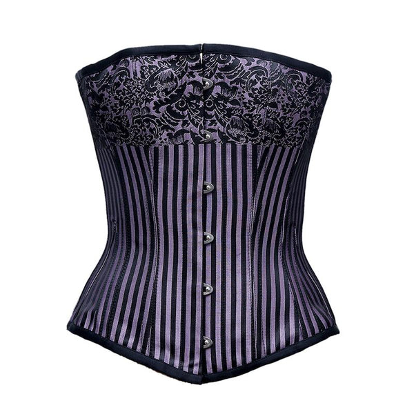 Baird Black Lilac Jacquard Borcade Overbust Corset