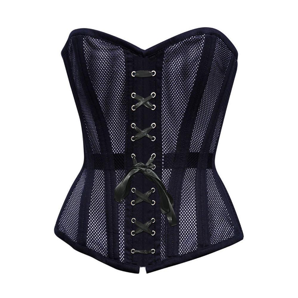 Emi Waist Training Corset- Black Mesh Waist Training Corset