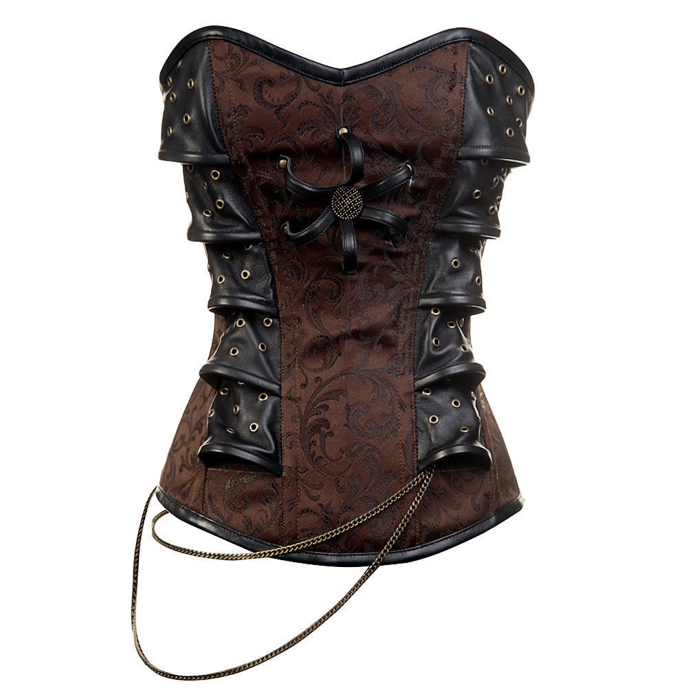 Brown Longline Steampunk Corset