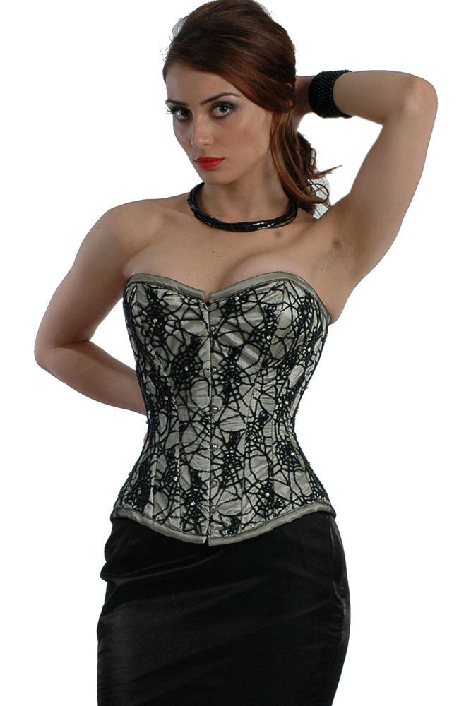 Black Satin Overbust Corset Top -  Canada