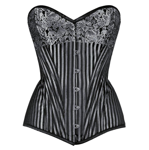 Nayla Brocade Overbust Silver Corset