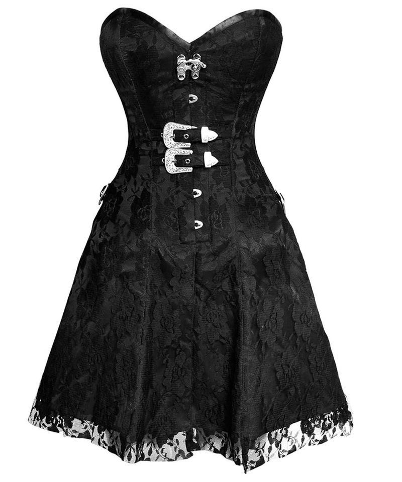 Noel Gothic Net Overlay Corset Dress Corsets Queen UK Noel Gothic Net Overlay Corset Dress Corsets Queen UK