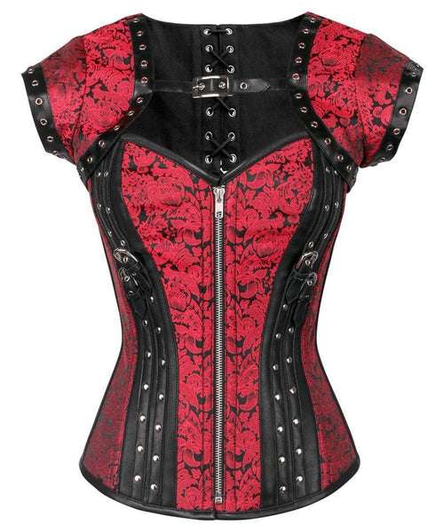 Peyton Steampunk Overbust Corset with Bolero - Corsets Queen US-CA