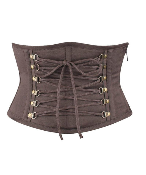 Emiliano Gothic Brown Cotton Underbust Corset