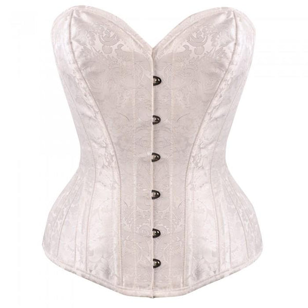 Jace White Brocade Bridal Overbust Corset