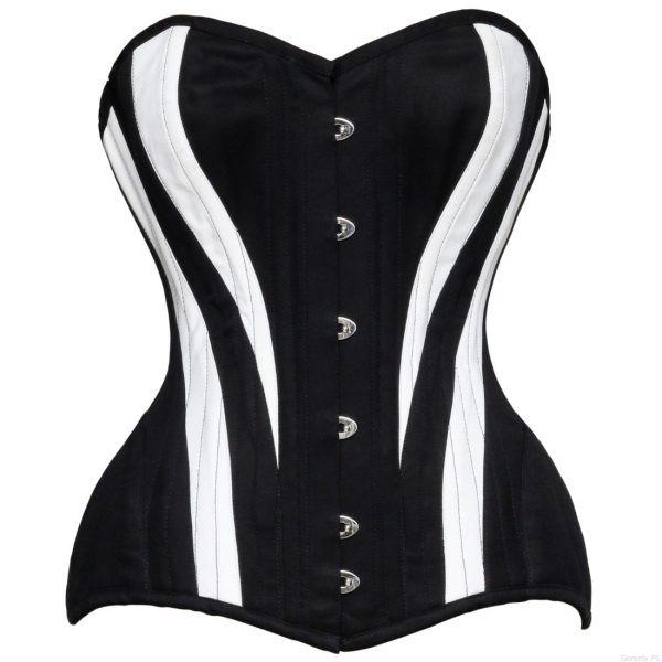 black and white striped bustier