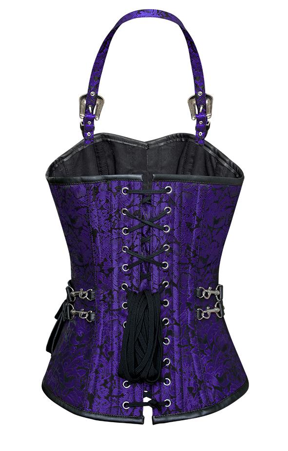 Albiol Steel Bone Brown Sheep Nappa Leather Corset