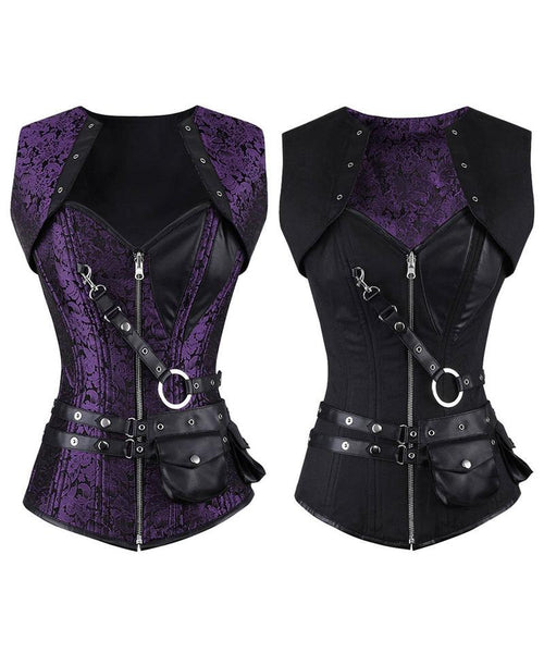 Naneelia Gothic Overbust Reversible Corset - Corsets Queen US-CA