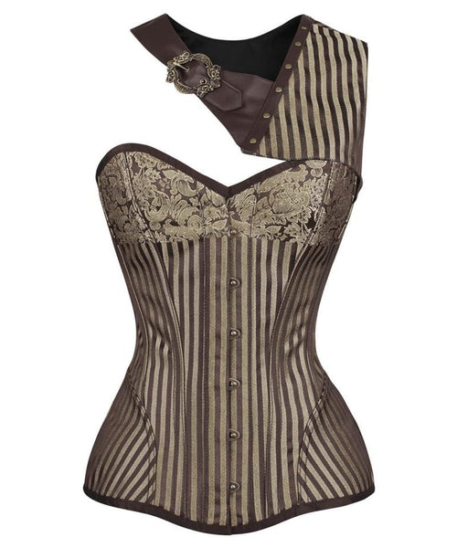 Charusha Steampunk Gold Brocade Corset with Bolero