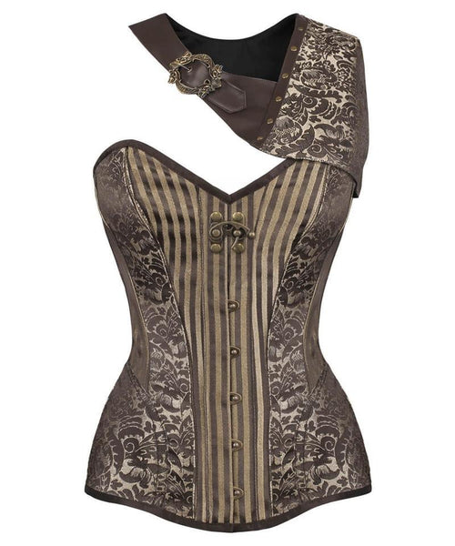 Kirilenko Gold Brocade Steampunk Corset with Bolero