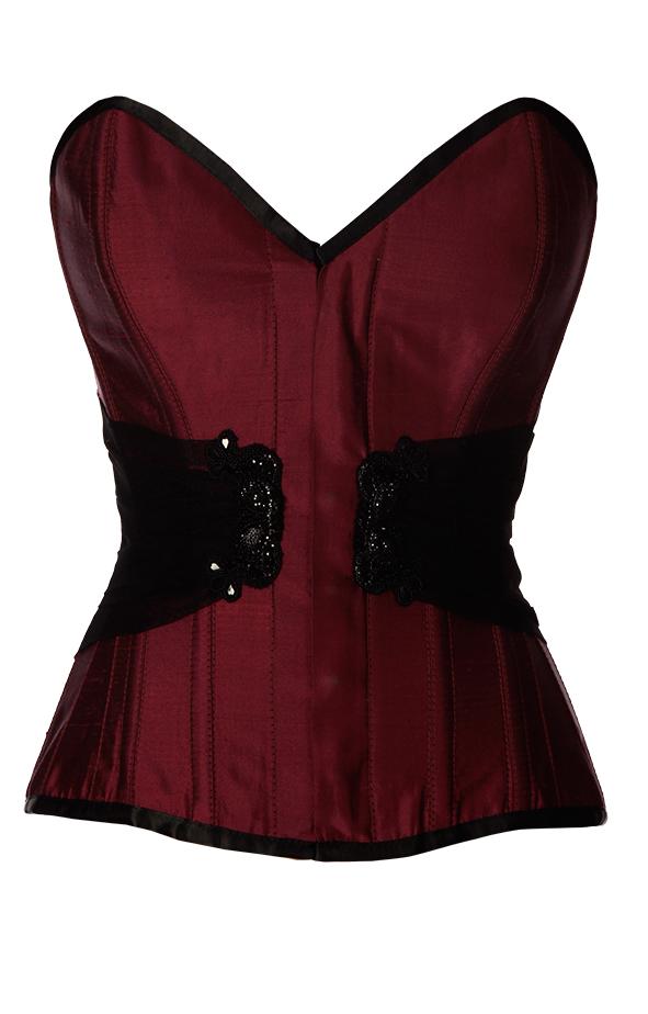 Brady Embroidered Burgundy Taffeta Overbust Corset – Corsets Queen UK