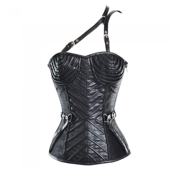 Polly Black Gothic Overbust Corset