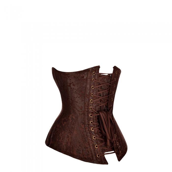 Bobby Underbust Corset Coffee Brown Brocade Corset Dress Online