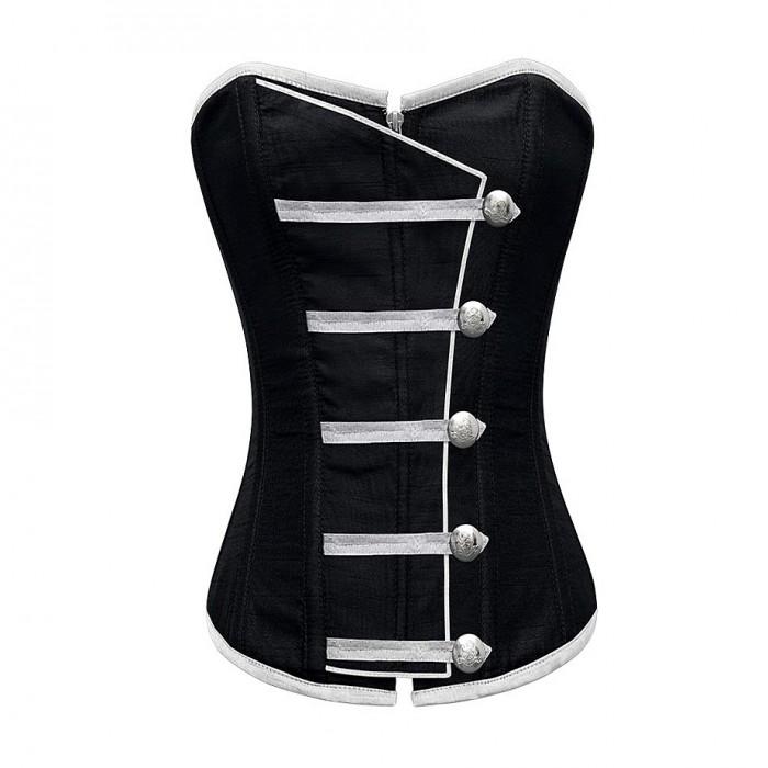 Sterling Black Corset With Button Down Placket