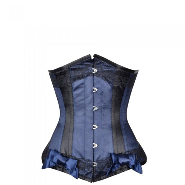 Riberio Blue Satin Underbust With Black Panels