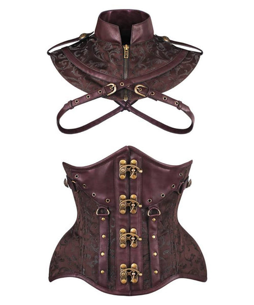 Lerrola Steampunk Curvy Waist Training Corset with Bolero