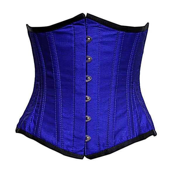 Timo Blue dupion Underbust Corset