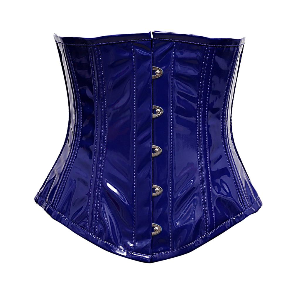 Aurtonvic Steel Bone Blue PVC Vinyl Underbust Corset – Corsets