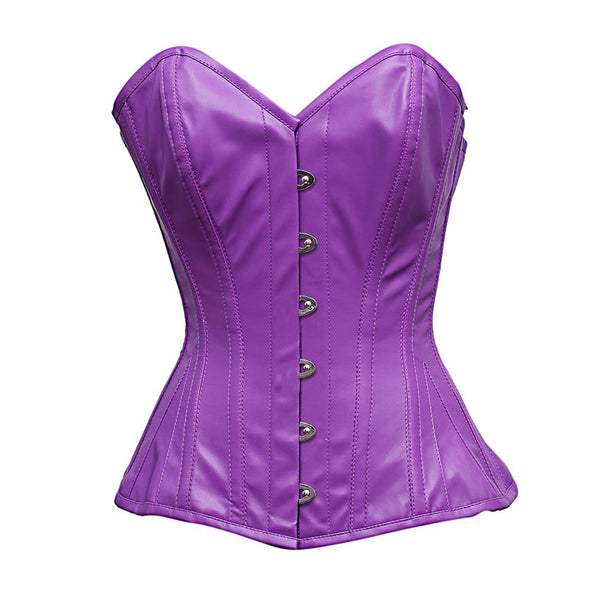 Besijana Steel Bone Purple Sheep Nappa Leather Corset