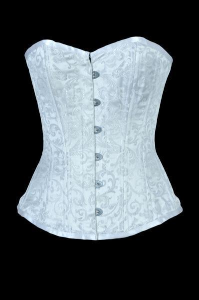 Hayles White Waist Training Overbust Corset