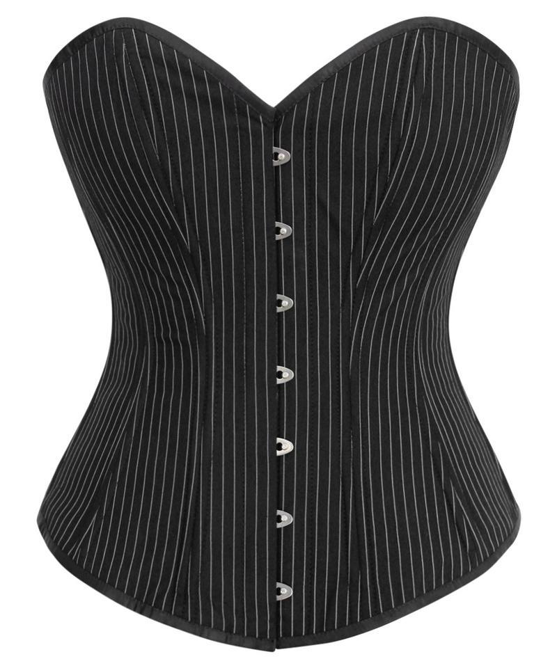 Aubrianna Longline Pinstripe Plus Size Waist Training Corset