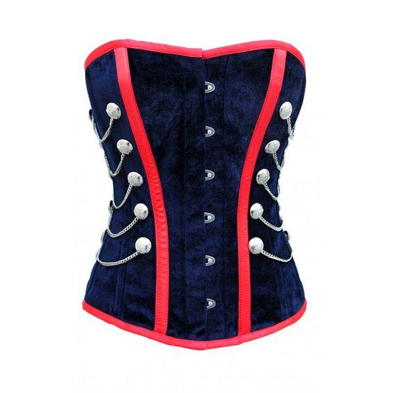 Fengs Black Velvet Overbust Corset