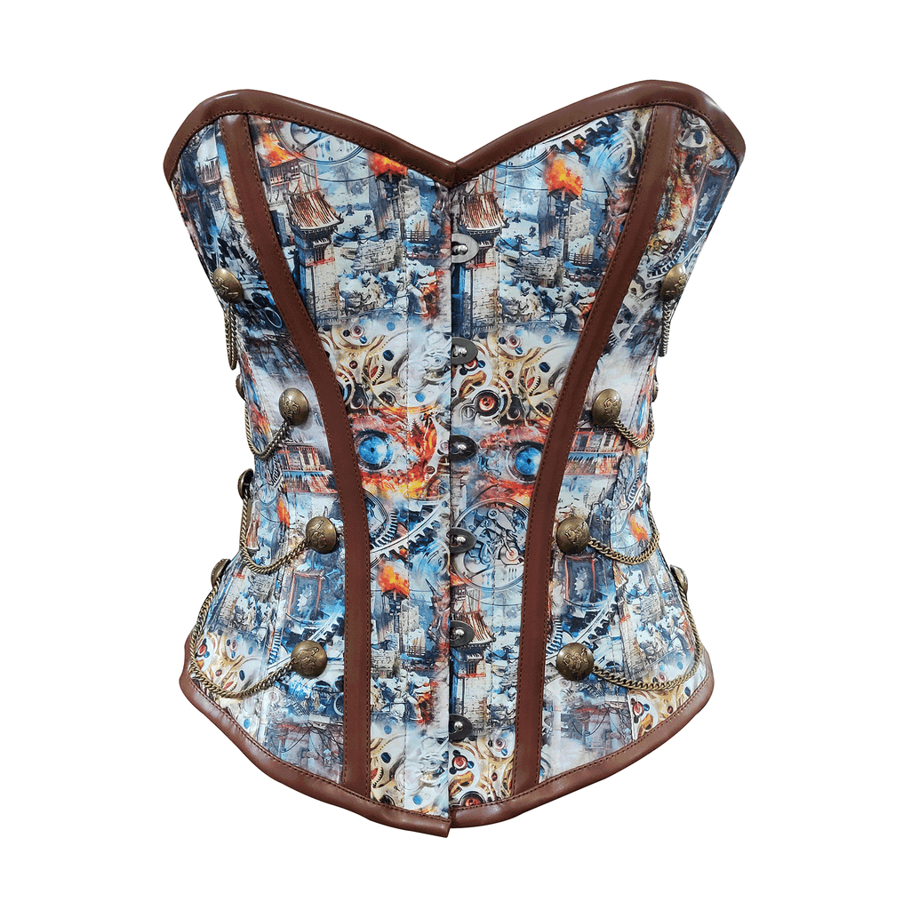 Ricky Steampunk Overbust Corset With Buckle Details