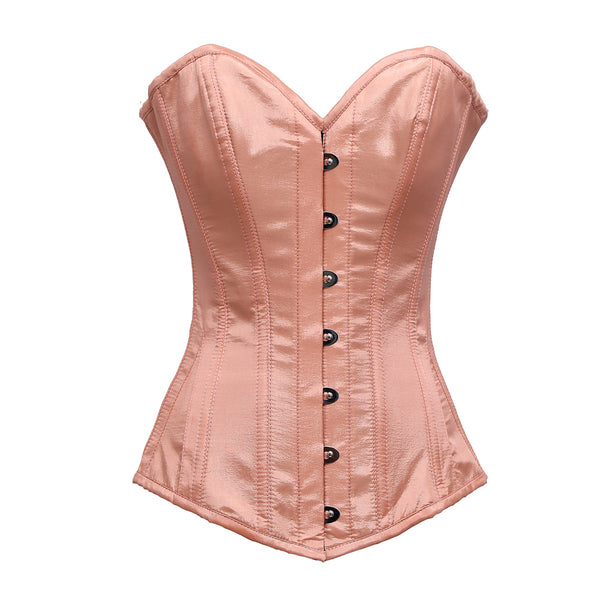 Talos Peach Taffeta Longline Overbust Corset