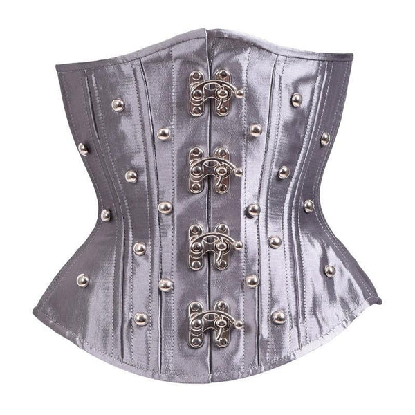 Bendrik Silver Satin Waist Training Underbust Corset