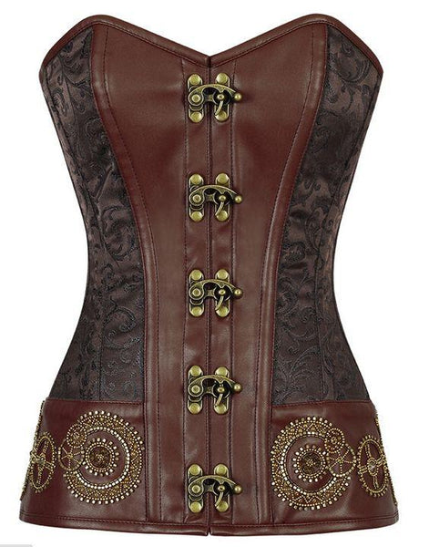 Eoine Steampunk Overbust Embroidery Corset