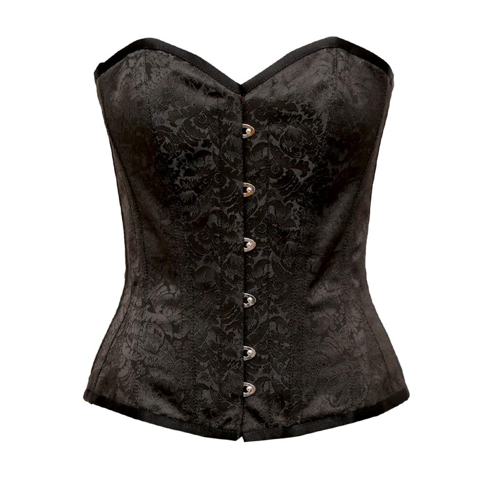 Rutherford  Black Brocade Overbust Corset