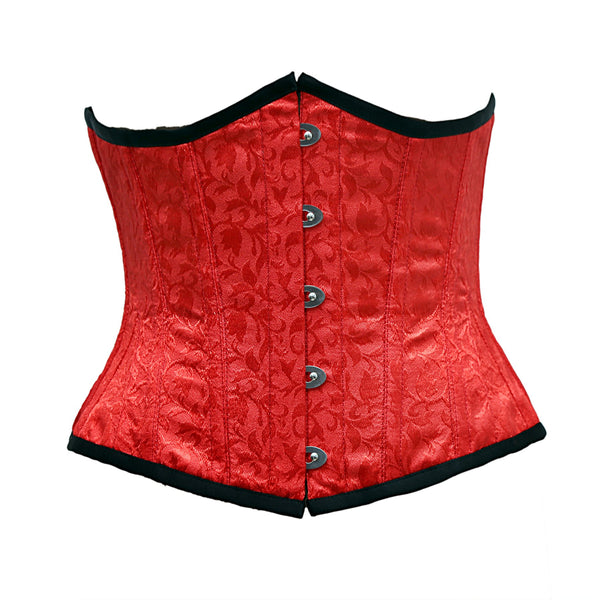 Redknapp Red Satin Brocade Underbust Corset