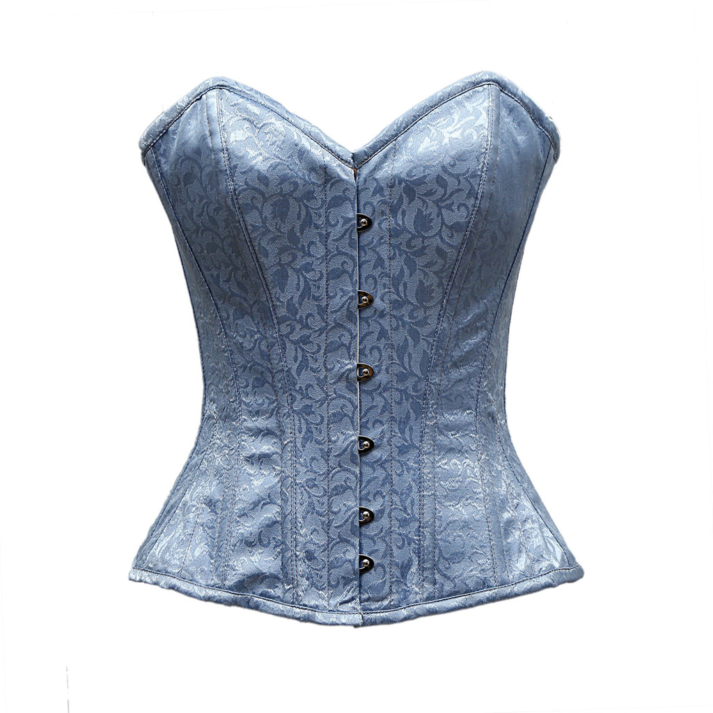 Neil Baby Blue Satin Brocade Overbust Corset – Corsets Queen UK