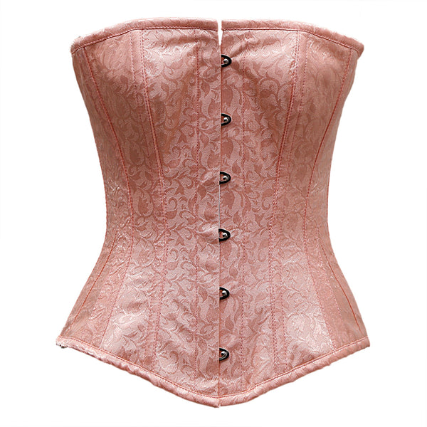 Ashleigh Baby Pink Satin Brocade Overbust Corset