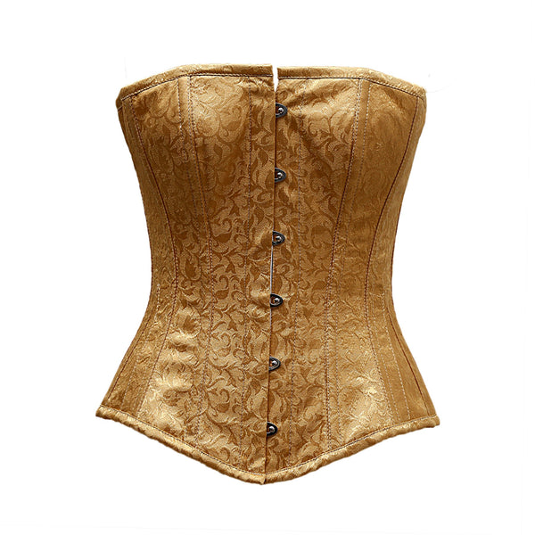 Suzi Golden Satin Brocade Overbust Corset