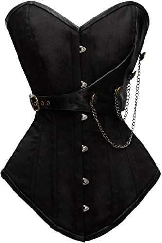 Pohtamo Black Cotton Steampunk Overbust Corset