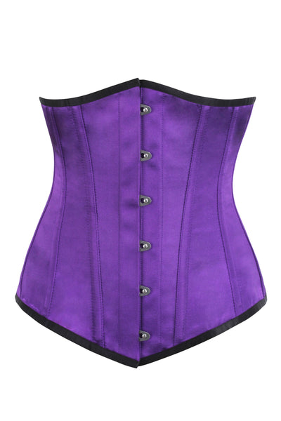 Savannah Longline Purple Satin Underbust Corset - Corsets Queen US-CA