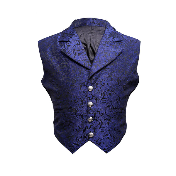 Gabigol Blue Brocade Waist Coat