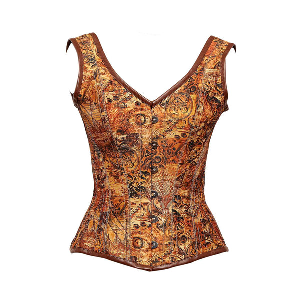 Tranveros Steampunk Steel Boned Overbust Corset