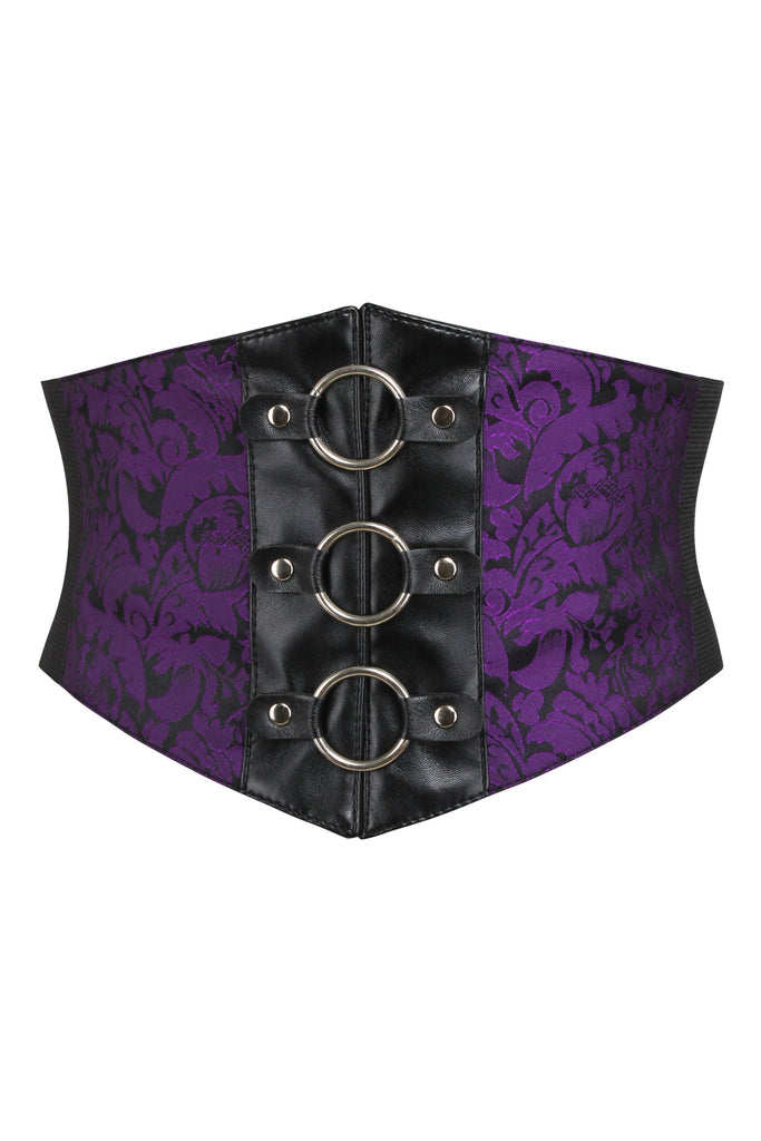 Dumfrees Purple Brocade Corset Belt - Corsets Queen US-CA