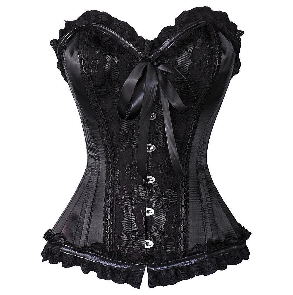 Valencia Burlesque Overbust Corset - Black Satin Style Top, Corset Black Prom Dress Corsets Queen UK Valencia Burlesque Overbust Corset - Black Satin Style Top, Corset Black Prom Dress Corsets Queen UK