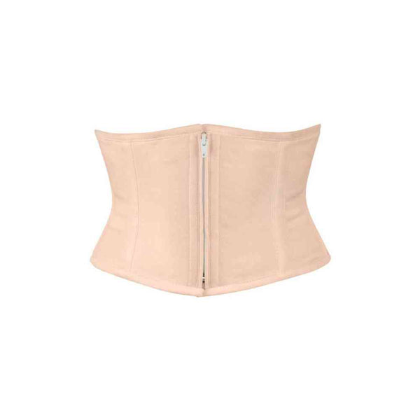 Nadlyn Beige Taffeta Underbust Waist Cincher Corset