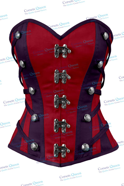 Clodagh Satin Overbust Corset With Buckles